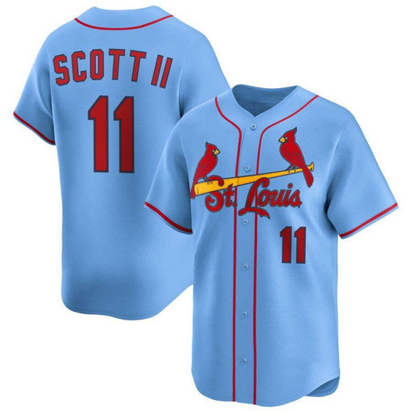 St. Louis Cardinals #11 Victor Scott II Light Blue JEROMEN Alternate Limited Stitched Jersey