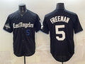 Los Angeles Dodgers #5 Freddie Freeman Black JEROMEN 2025 World Series Champions Patch 'Gothic Edition' Vapor Premier Limited Stitched Jersey
