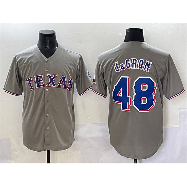 Texas Rangers #48 Jacob deGrom Gray JEROMEN With Patch Cool Base Stitched Jersey