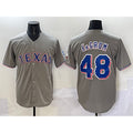 Texas Rangers #48 Jacob deGrom Gray JEROMEN With Patch Cool Base Stitched Jersey
