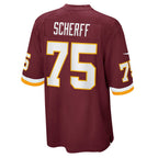 W.Football Team #75 Brandon Scherff Burgundy JEROMEN Game Player Jersey