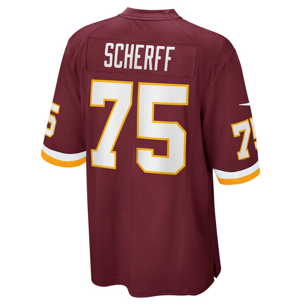 W.Football Team #75 Brandon Scherff Burgundy JEROMEN Game Player Jersey