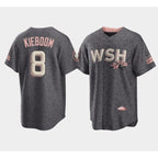 Washington Nationals #8 Carter Kieboom 2022 Grey JEROMEN City Connect Cherry Blossom Cool Base Stitched Jersey