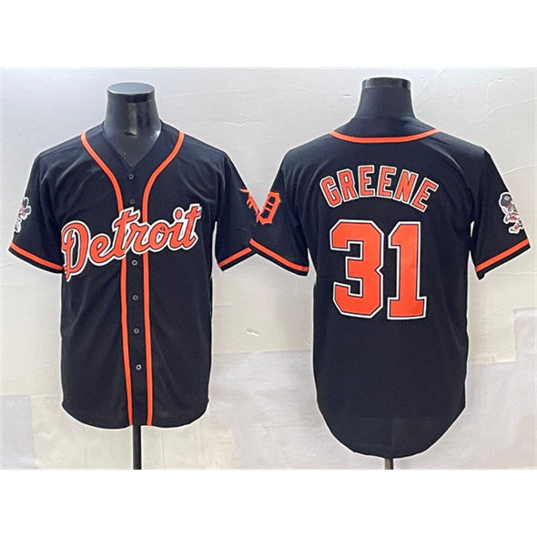 Detroit Tigers #31 Riley Greene Black JEROMEN With Patch Cool Base Stitched Jersey