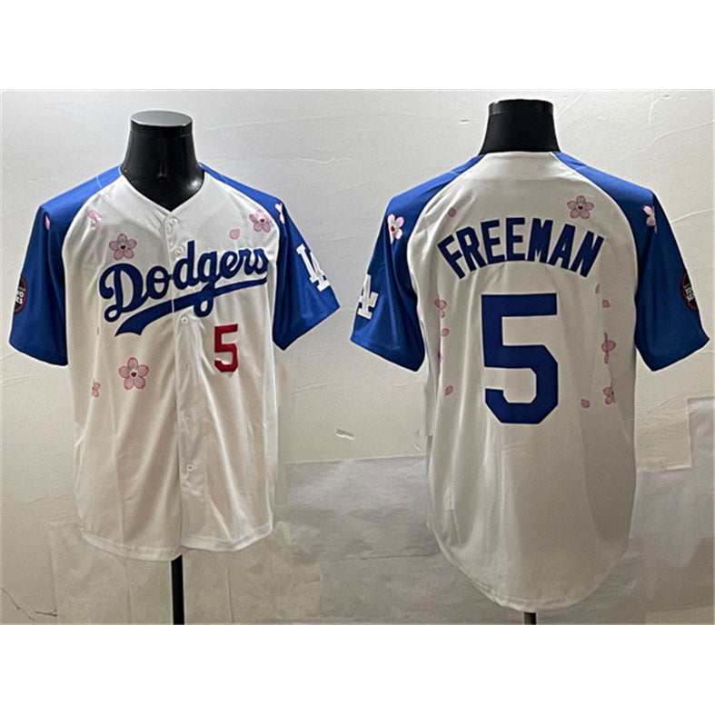 Los Angeles Dodgers #5 Freddie Freeman White Royal JEROMEN 2025 Tokyo Series Limited Stitched Jersey