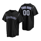 Custom Colorado Rockies Black JEROMEN Stitched Cool Base Jersey