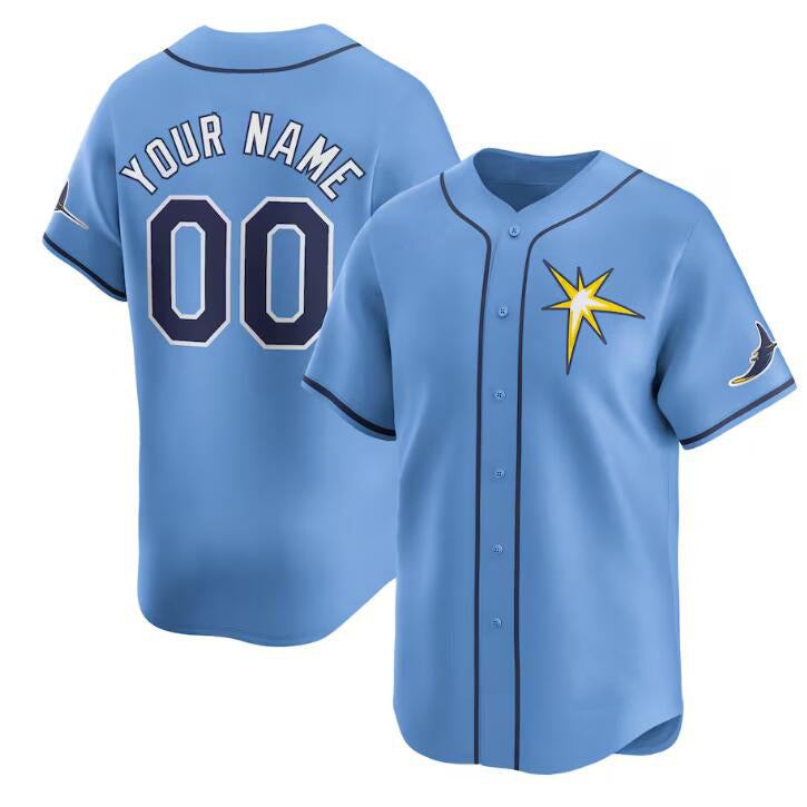 Custom Tampa Bay Rays Active Player Light Blue JEROMEN Alternate Stitched Jersey