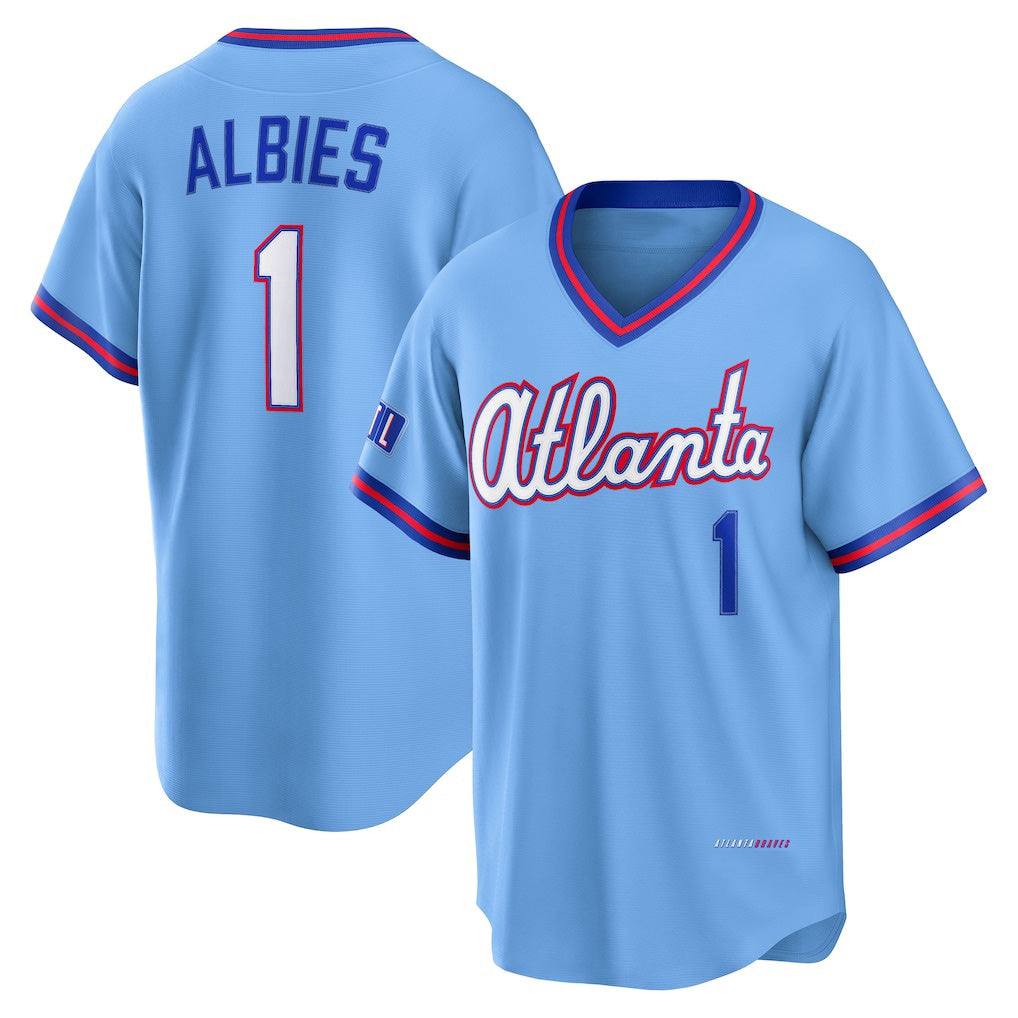 Atlanta Braves #1 Ozzie Albies Powder Blue JEROMEN 2026 City Connect Stadium Jersey