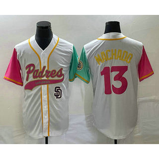 San Diego Padres #13 Manny Machado White JEROMEN NEW 2023 City Connect Cool Base Stitched Jersey 2