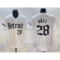 Detroit Tigers #28 Javier B¨¢ez White JEROMEN 'Motor Gothic Edition' Vapor Premier Limited Stitched Jersey