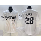 Detroit Tigers #28 Javier B¨¢ez White JEROMEN 'Motor Gothic Edition' Vapor Premier Limited Stitched Jersey