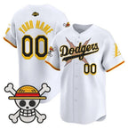 Custom Los Angeles Dodgers x One Piece x Mamba White JEROMEN Vapor Premier Limited Jersey - Stitched