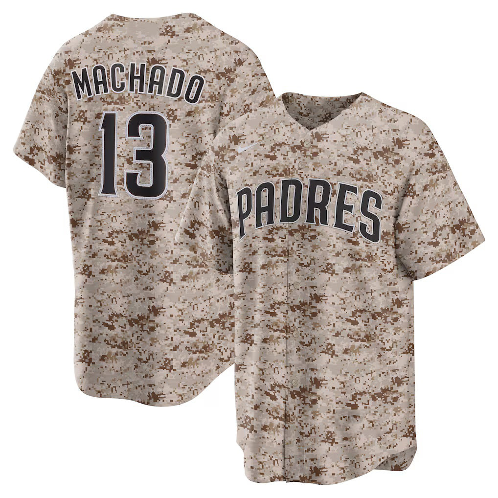 San Diego Padres #13 Manny Machado Camo JEROMEN USMC Alternate Replica Player Jersey