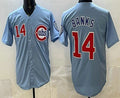 Chicago Cubs #14 Ernie Banks Baby Blue JEROMEN Limited Jersey