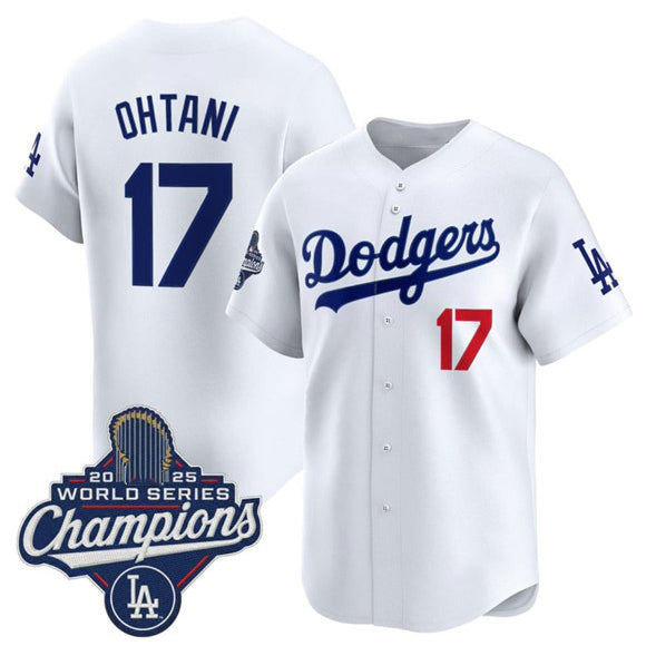 Los Angeles Dodgers #17 Shohei Ohtani White JEROMEN 2025 Champions Stitched Jersey