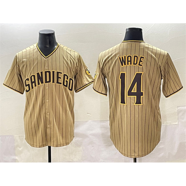 San Diego Padres #14 Tyler Wade Tan JEROMEN Cool Base Stitched Jersey