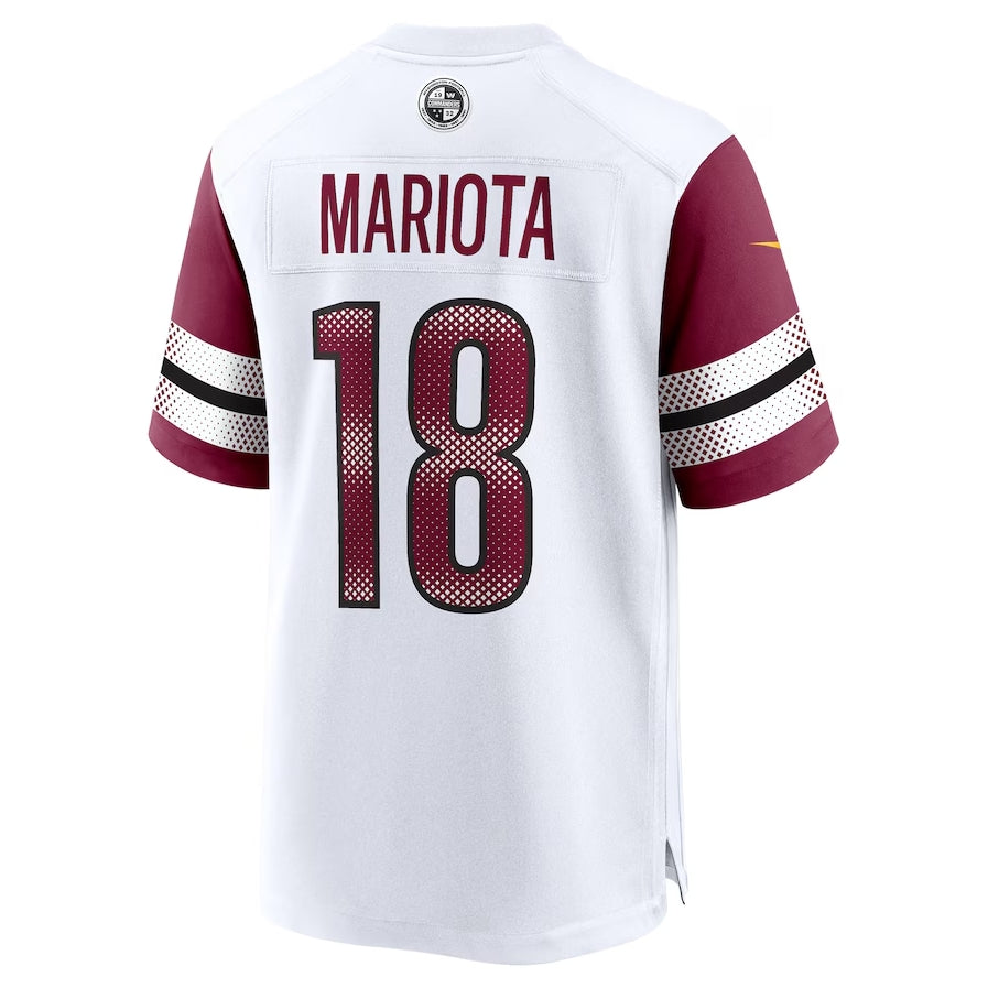 W.Commanders #18 Marcus Mariota White JEROMEN Game Jersey