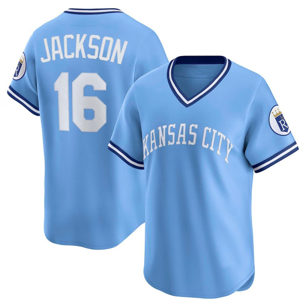 Kansas City Royals #16 Bo Jackson Light Blue JEROMEN Throwback Cooperstown Collection Limited Jersey