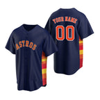 Custom Houston Astros Navy JEROMEN Stitched Cool Base Jersey