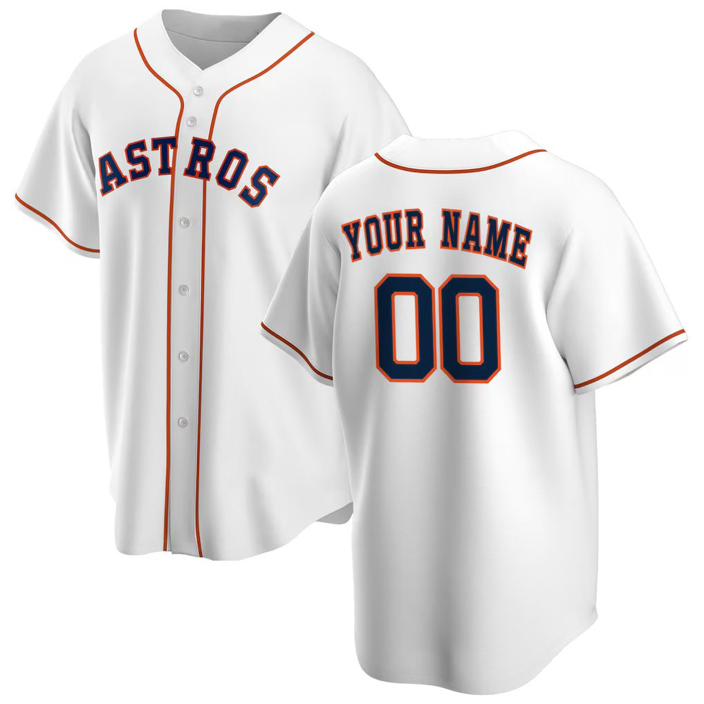 Custom Houston Astros White JEROMEN Home Replica Jersey