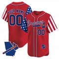 Custom Atlanta Braves 2024 Independence Day Vapor Premier Limited Jersey V2 ¨C Red JEROMEN