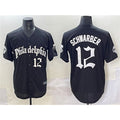 Philadelphia Phillies #12 Kyle Schwarber Black JEROMEN Gothic Vapor Limited Stitched Jersey