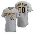 Custom Pittsburgh Pirates Gray JEROMEN Stitched Flex Base 2020 Road Jersey