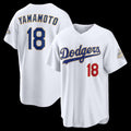 Los Angeles Dodgers #18 Yoshinobu Yamamoto White JEROMEN 2026 Gold Collection Stadium Jersey