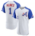 Atlanta Braves #1 Ozzie Albies White JEROMEN 2023 City Connect Flex Base Stitched Jersey