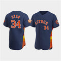 Houston Astros #34 Nolan Ryan Navy JEROMEN 60th Anniversary Flex Base Stitched Jersey