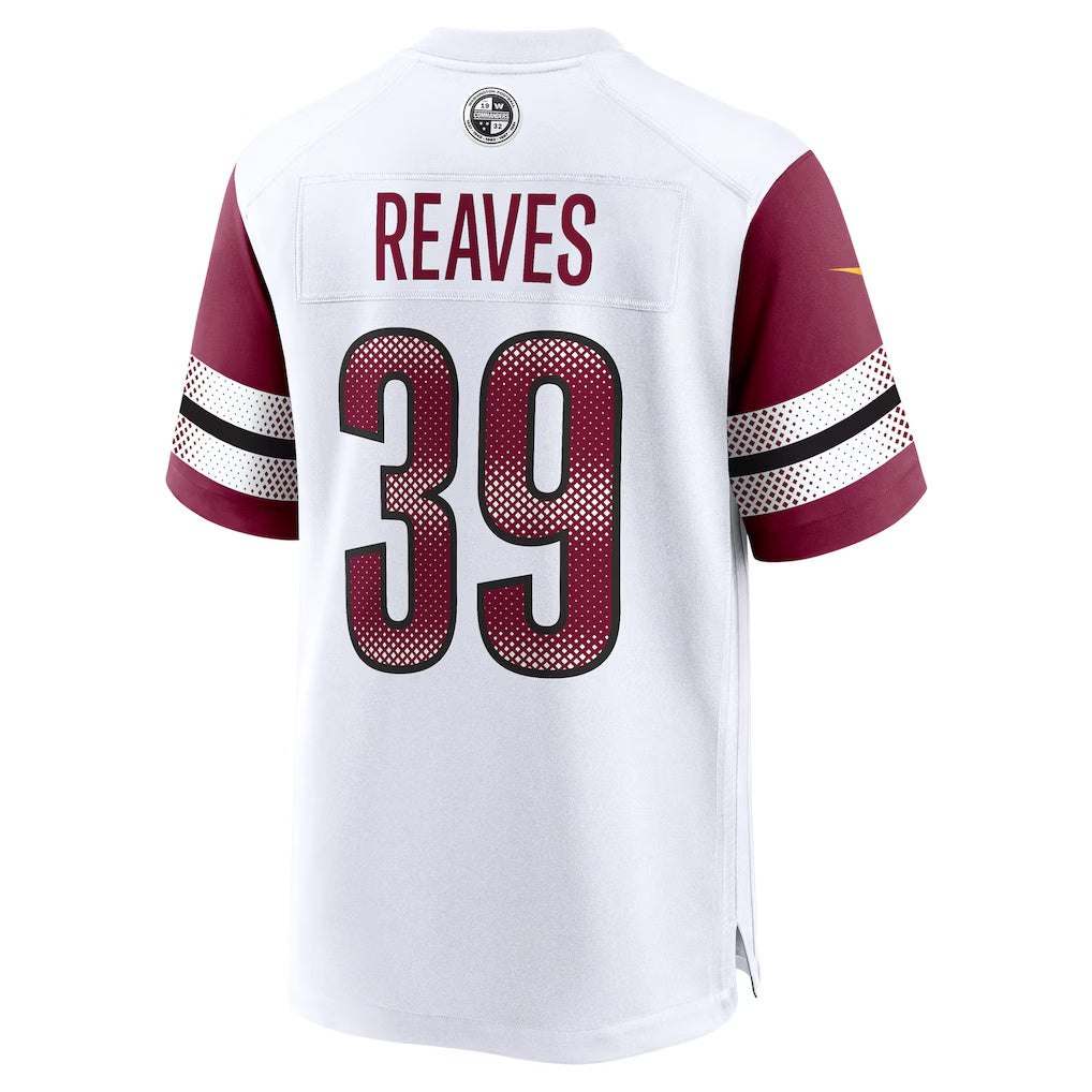 W.Commanders #39 Jeremy Reaves White JEROMEN Game Jersey