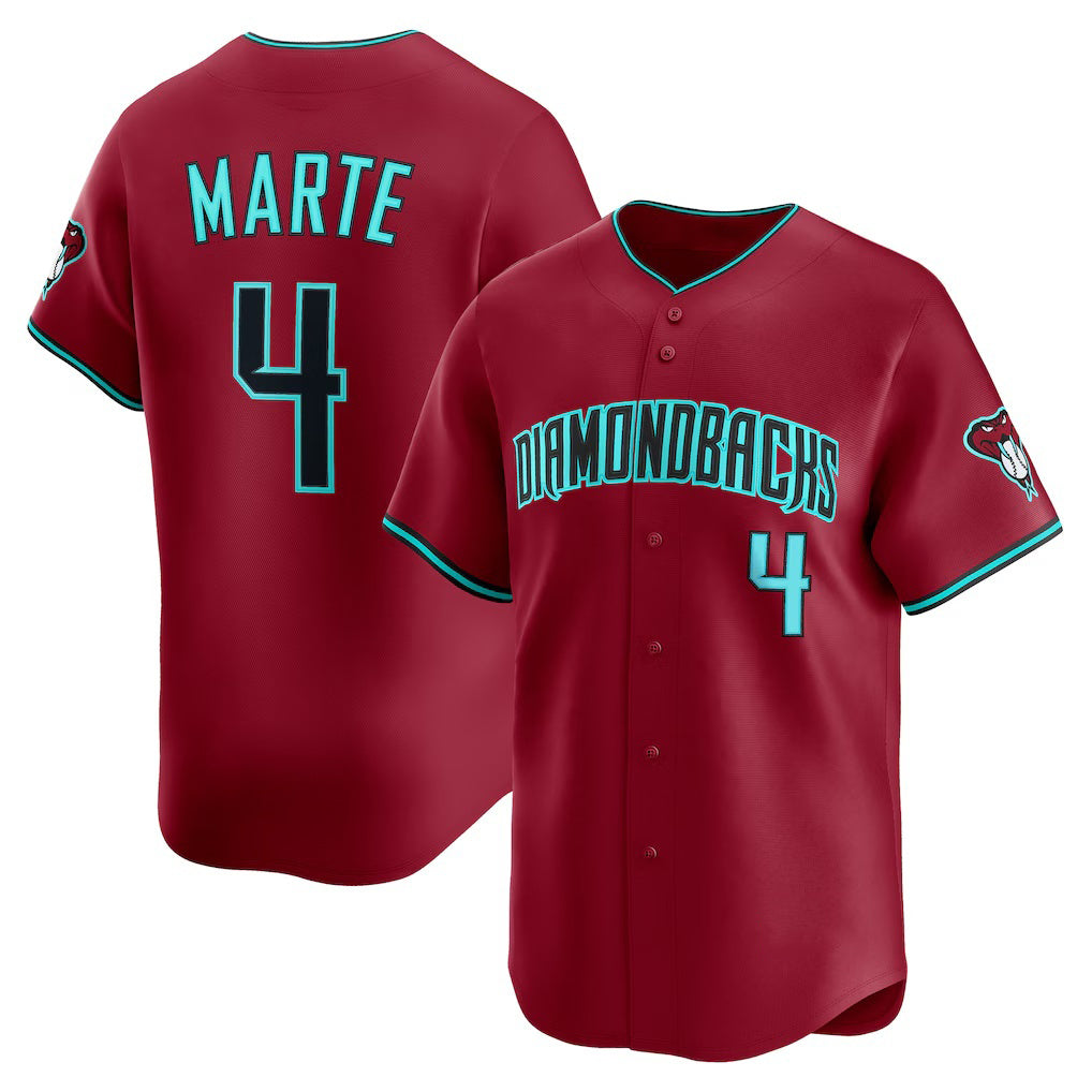 Arizona Diamondbacks #4 Ketel Marte Red JEROMEN Alternate 2 Limited Player Jersey