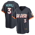 San Diego Padres #3 Jackson Merrill Obsidian JEROMEN 2026 City Connect Stadium Jersey