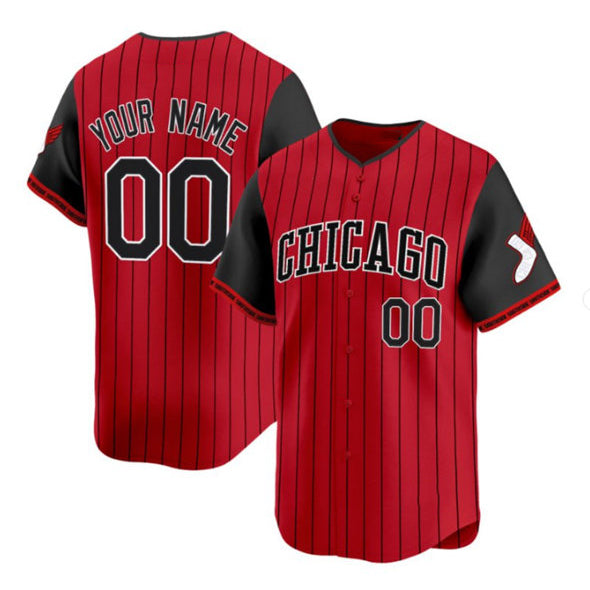 Custom Chicago White Sox Active Player Red Black JEROMEN 2025 City Connect Limited Stitched Jersey