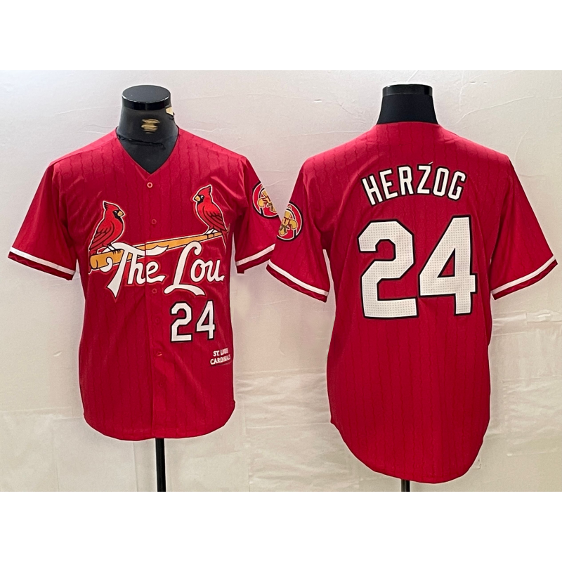 St. Louis Cardinals #24 Whitey Herzog Red JEROMEN 2024 City Connect Limited Stitched Jersey