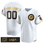 Custom Chicago Cubs Active Player White Gold JEROMEN 'Ryne Sandberg Tribute' Vapor Limited V3 Stitched Jersey