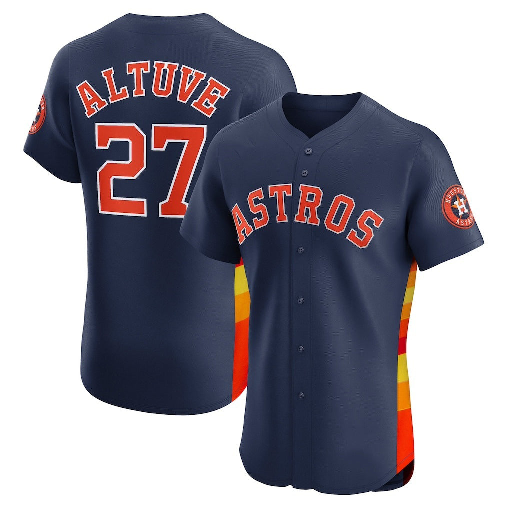 Houston Astros #27 Jose Altuve Navy JEROMEN Alternate 2 Elite Player Jersey