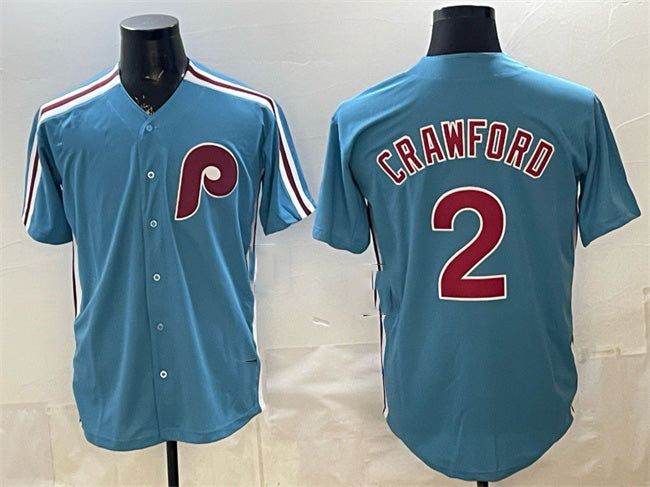 Philadelphia Phillies #2 Justin Crawford Blue JEROMEN Cool Base Stitched Jersey