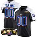 Custom B.Bills Active Player Black White JEROMEN 2023 F.U.S.E. AFC East Champions Ptach Stitched Jersey
