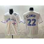 Toronto Blue Jays #22 Ernie Clement White JEROMEN 2025 World Series Home Cool Base Stitched Jersey