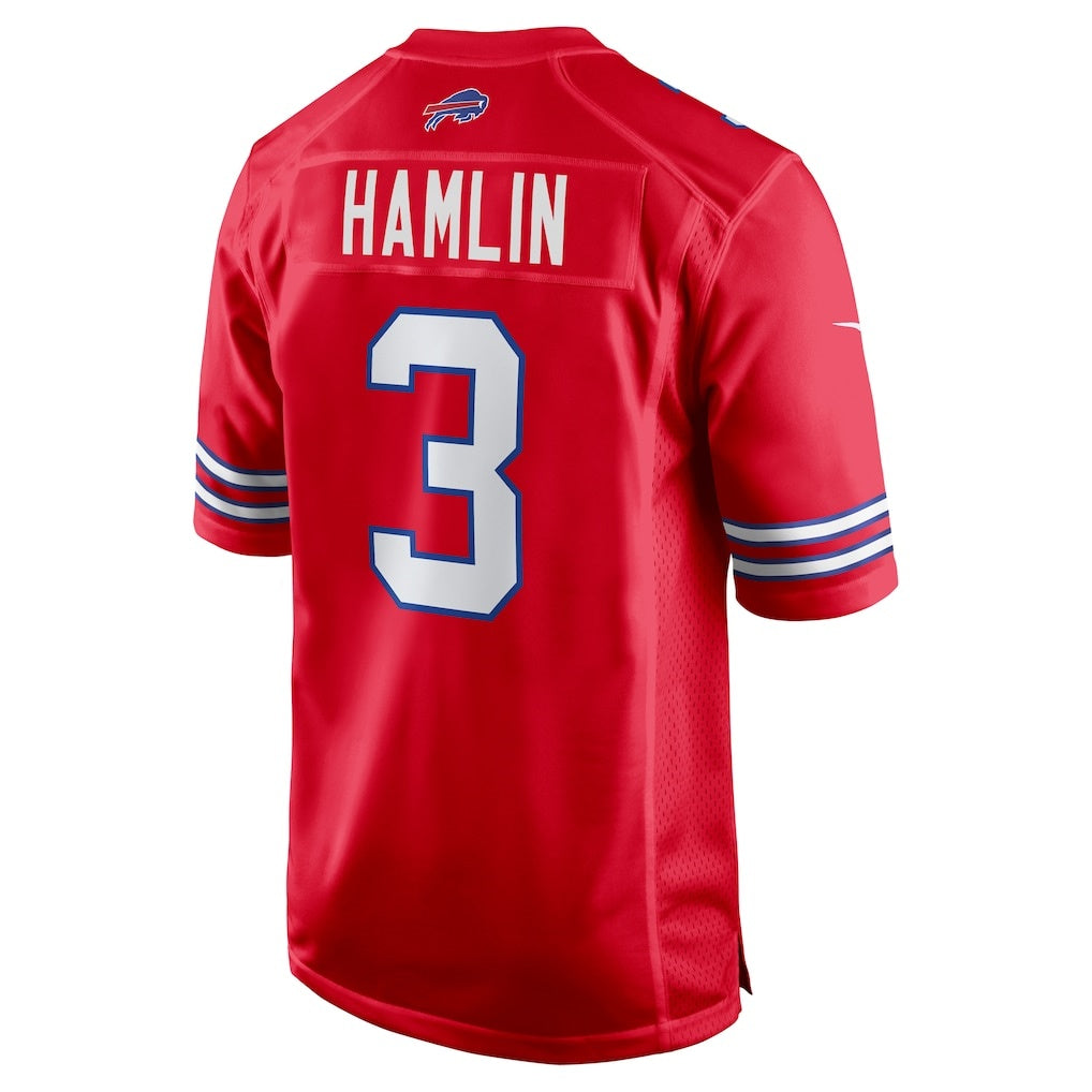 B.Bills #3 Damar Hamlin Red JEROMEN Alternate Game Jersey