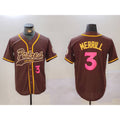 San Diego Padres #3 Jackson Merrill Brown JEROMEN Cool Base Stitched Jersey 2