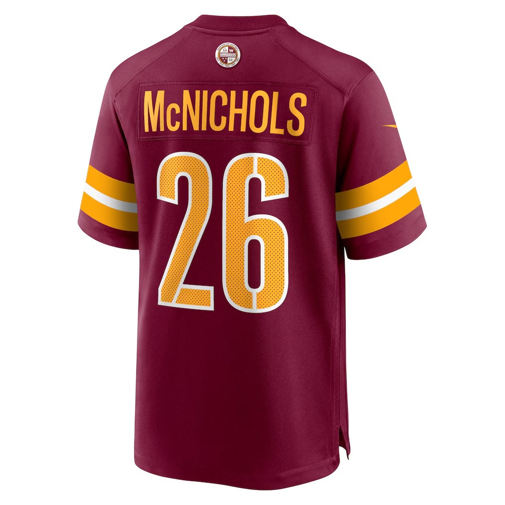 W.Commanders #26 Jeremy McNichols Burgundy JEROMEN Game Jersey