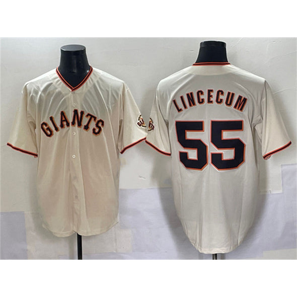 San Francisco Giants #55 Tim Lincecum Cream JEROMEN 2024 Home Limited Stitched Jersey