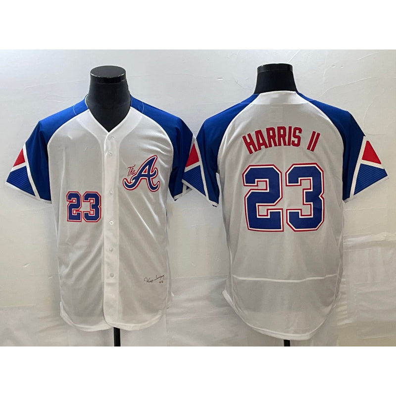 Atlanta Braves #23 Michael Harris II Number White JEROMEN 2023 City Connect Flex Base Stitched Jersey 2