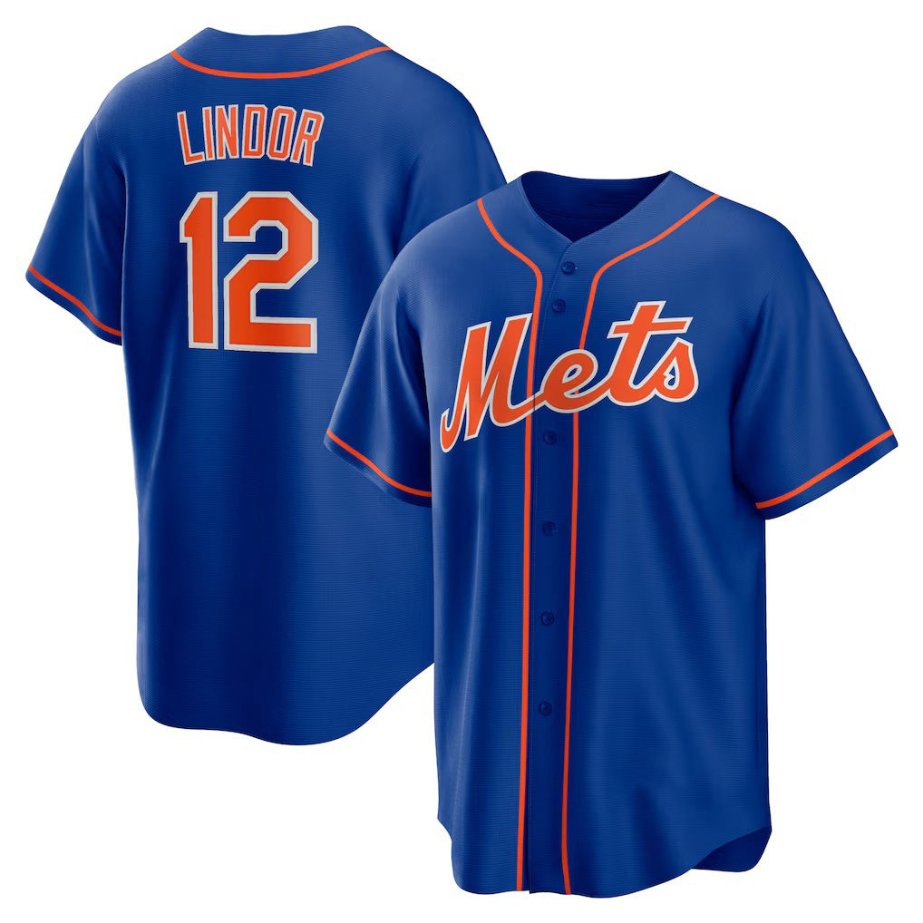 New York Mets #12 Francisco Lindor Royal JEROMEN Big & Tall Alternate Replica Player Jersey