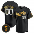 Custom Baltimore Orioles Robinson Patch Vapor Premier Limited Jersey ¨C All Stitched-Black Gold JEROMEN