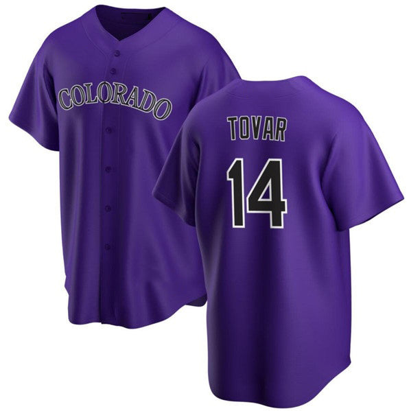 Colorado Rockies #14 Ezequiel Tovar Purple JEROMEN Cool Base Stitched Jersey