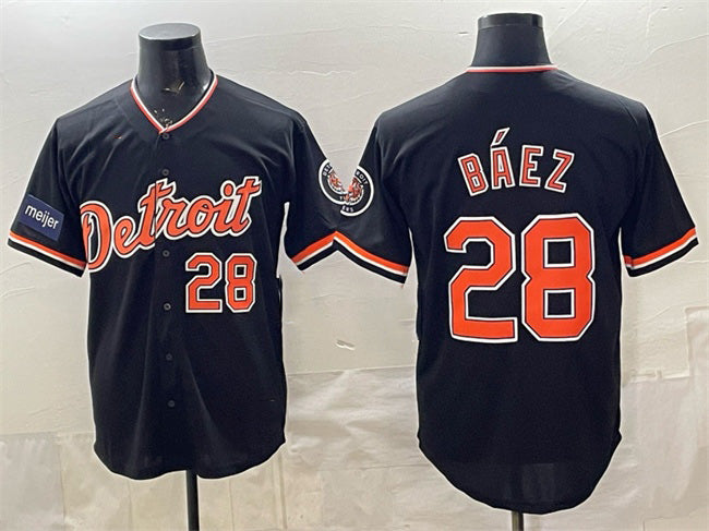 Detroit Tigers #28 Javier B¨¢ez Black JEROMEN 2026 Meijer Patch Alternate Vapor Premier Limited Stitched Jersey