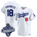 Los Angeles Dodgers #18 Yoshinobu Yamamoto White JEROMEN 2025 Champions Stitched Jersey